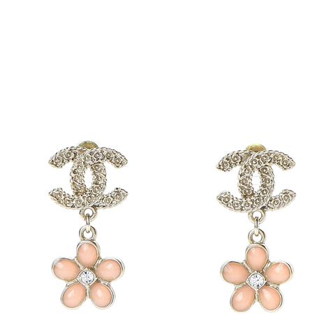 chanel pink flower earrings|Chanel earrings cost.